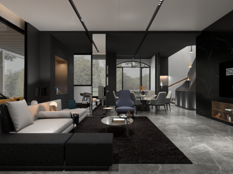  客餐厅卧室CAD施工图效果图 