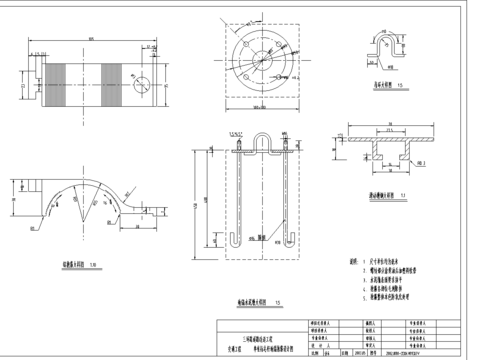  单柱标志杆地锚抱箍cad大样图 