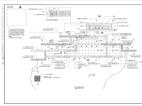 跌水水景细部节点大样 