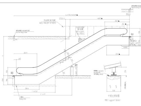  奥斯自动扶梯CAD节点大样 