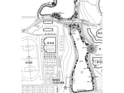  大学园林景观cad图库 