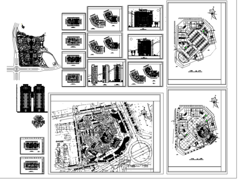  高层住宅楼平面cad施工图 