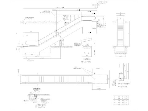  商场电梯施工cad大样图 