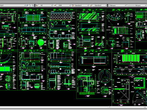 前台接待台cad图库 