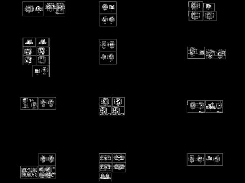  农村自建房平面布置方案cad图库 