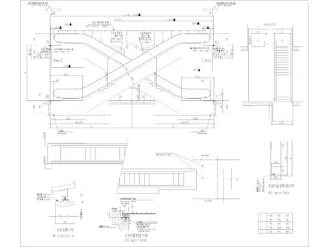  商场电梯 自动扶梯cad大样图 