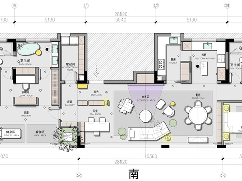  家裝平層cad施工圖 