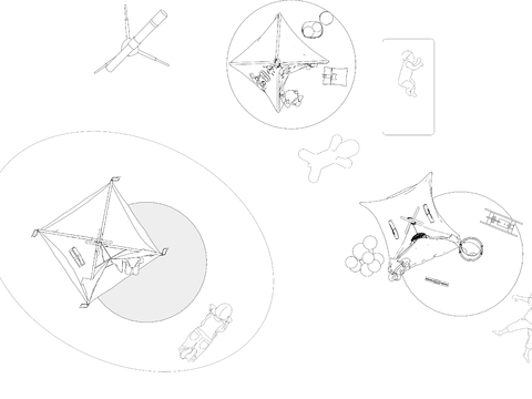  儿童游乐区亲子乐园帐篷cad大样图 