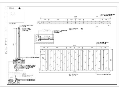  玻璃屏风细部CAD节点大样 