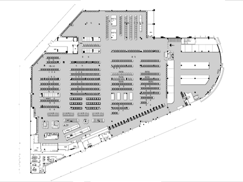  8000㎡超市cad平面图 