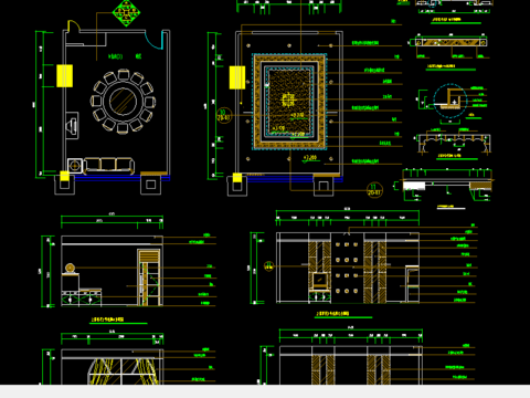  餐厅包间cad施工图 