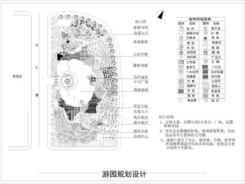  小游園綠化CAD施工圖 