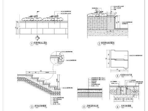  标准种植池及台阶详图cad大样图 