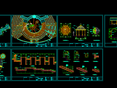 圆形活动广场cad施工图 