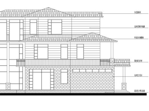  别墅区平面设计平立面CAD图 