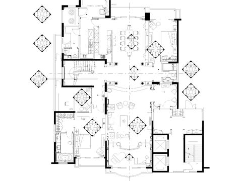  新古典样板房cad平面图 