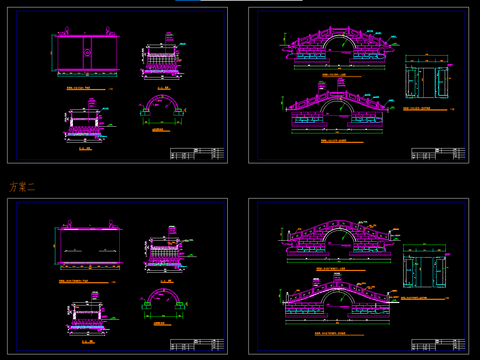  单拱桥设计cad施工图 
