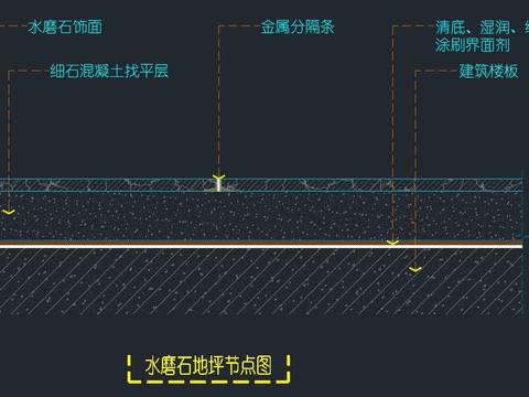  水磨石地坪节点大样图 