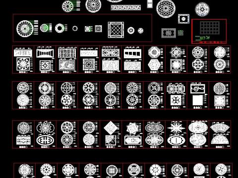  地面水刀拼花CAD图集 
