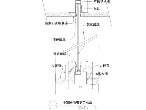  室内隔断、隔墙cad大样图 