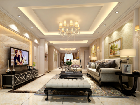  海德城简欧客餐厅卧室CAD施工图 