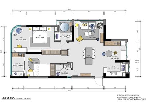 95㎡两居室家装公寓样板间cad施工图 