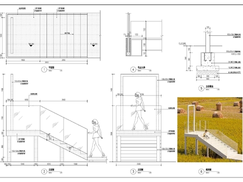  稻田打卡小平台cad大样图 