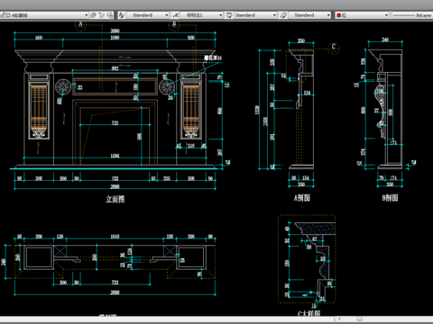  图森木作标准模块图库设计cad施工图 