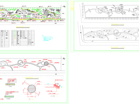  道路旁绿化cad施工图 