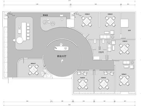  棋牌麻将娱乐休闲会所cad平面图 