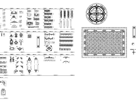  欧式雕花cad图库 