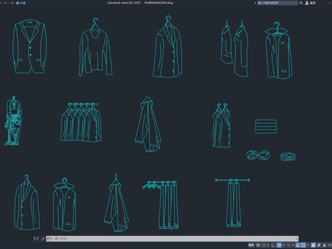  CAD衣服裤子立面cad图库 