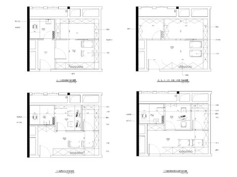  酒店客房布草间CAD平面图 