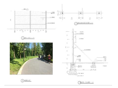  临时围挡详图 平面剖面图 节点大样图 