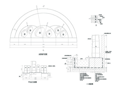  水景墙cad大样图 