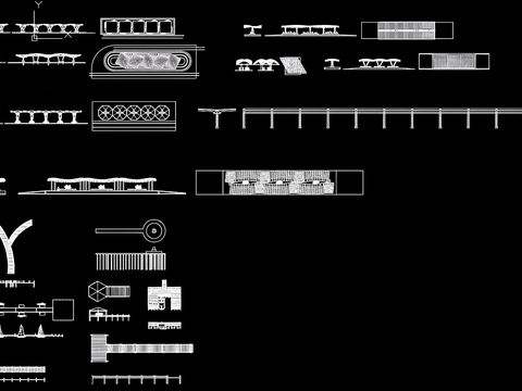 木栈道 凉亭CAD图库 