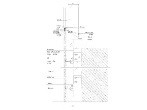  干挂大理石石材花岗岩纵剖节点大样图 