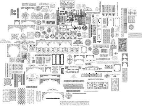  中式雕花cad图库 