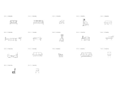  单体沙发cad图库 