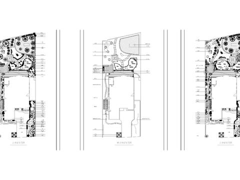  别墅庭院cad平面图 
