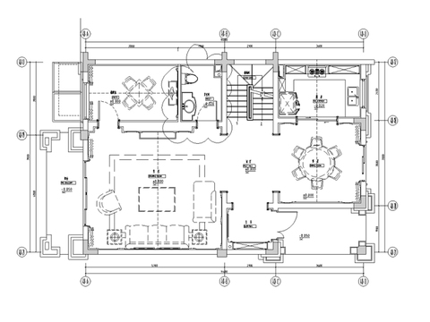  欧式大平层豪宅CAD平面图 