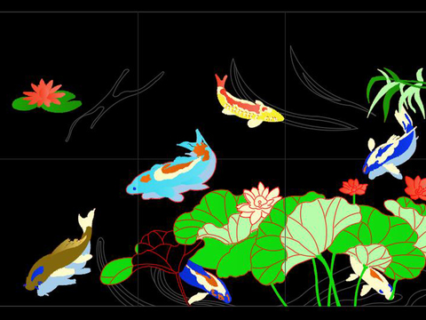  水刀拼花cad图库 