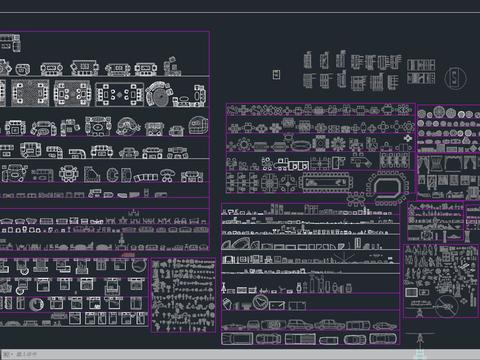  家居平面立面cad图库 