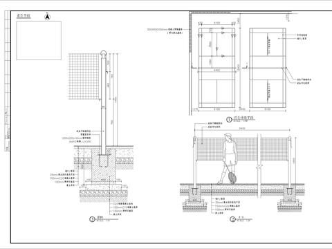  羽毛球场地CAD节点大样 