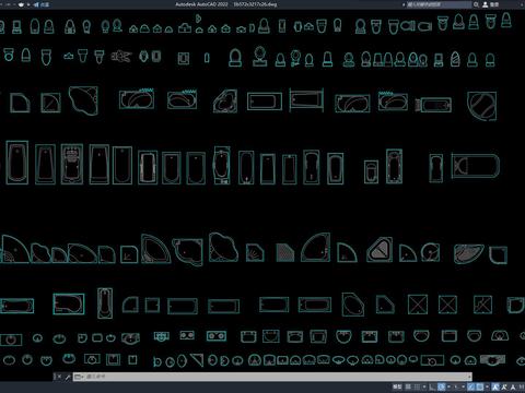  平面洁具CAD图库 