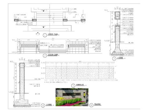 新中式对景 景墙详图cad大样图 