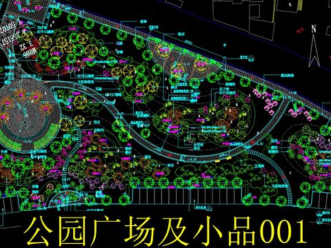  公園廣場小品cad圖庫 