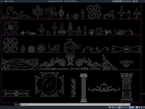  雕塑 浮雕 欧式古典风格浮雕 装饰构件 石膏线cad图库 