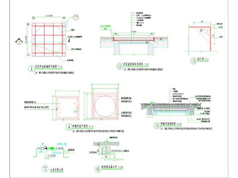  井盖节点详图 平面图剖面图 