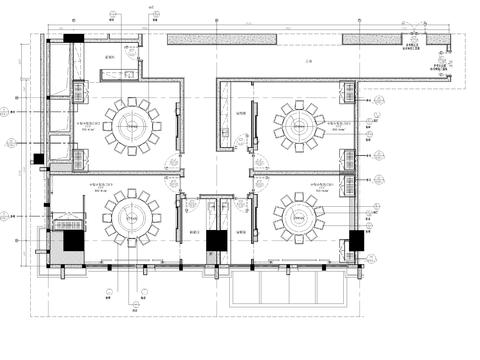  中餐厅包房cad施工图 